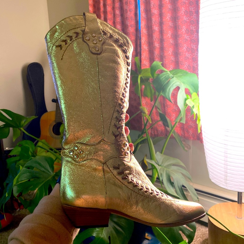 Gold Cowgirl Boots